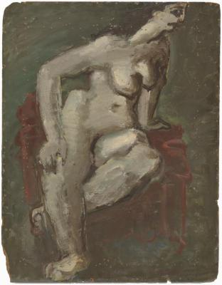 [Seated female nude]