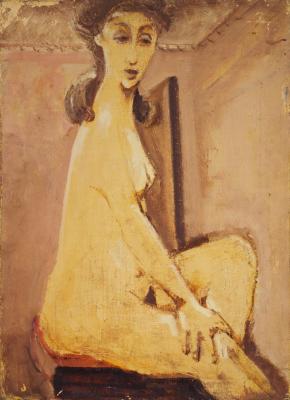 [Seated female nude]