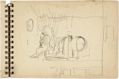 [Man in interior with cash register and globe]



Gyral Sketch Book 2, page 3