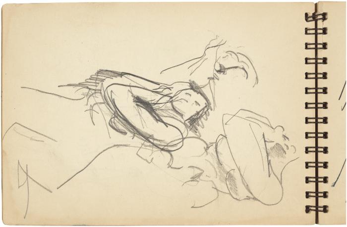 [Reclining woman, multiple studies] Gyral Sketch Book 1, page 8