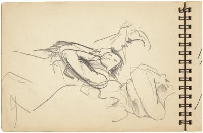 [Reclining woman, multiple studies] Gyral Sketch Book 1, page 8