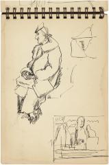 [Seated woman / still life with statues] Gyral Sketch Book 2, page 9