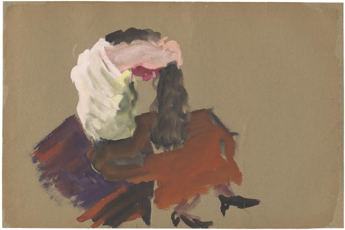 [Woman styling her hair]