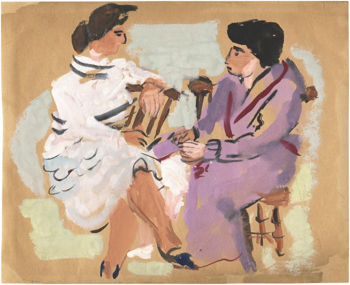 [Two seated women]