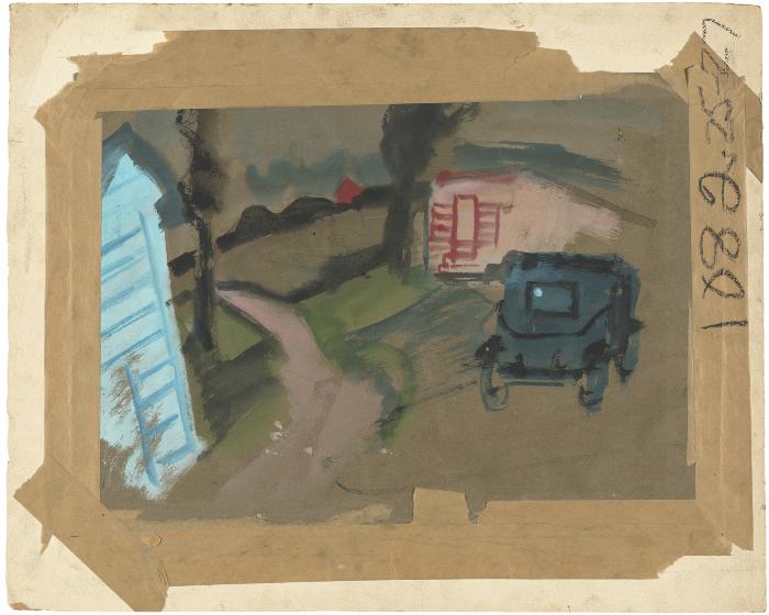 [Rural scene with automobile]
