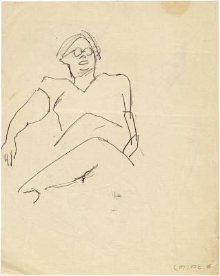 [Seated figure with eyeglasses]