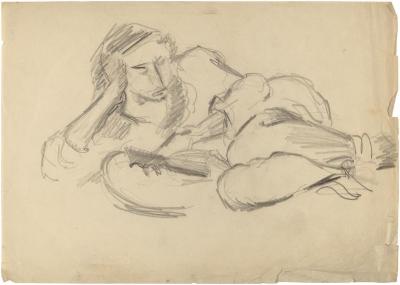 [Reclining woman reading]