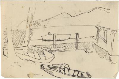 [Dock with rowboats]