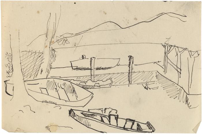 [Dock with rowboats]