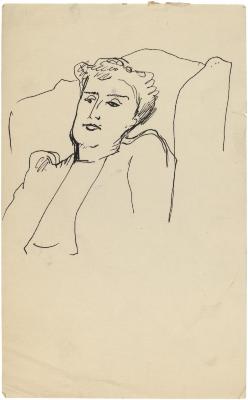 [Bust of a woman in chair]