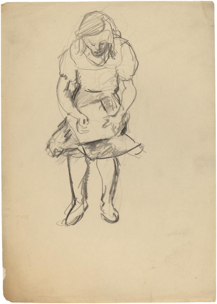 [Standing girl drawing]