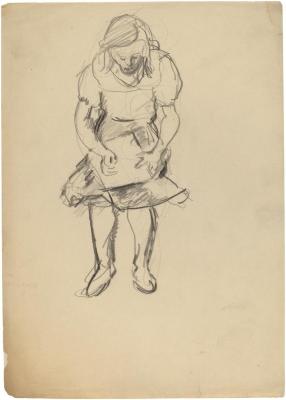 [Standing girl drawing]