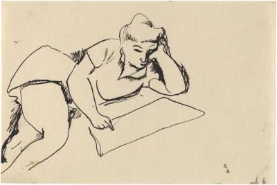 [Reclining woman reading]