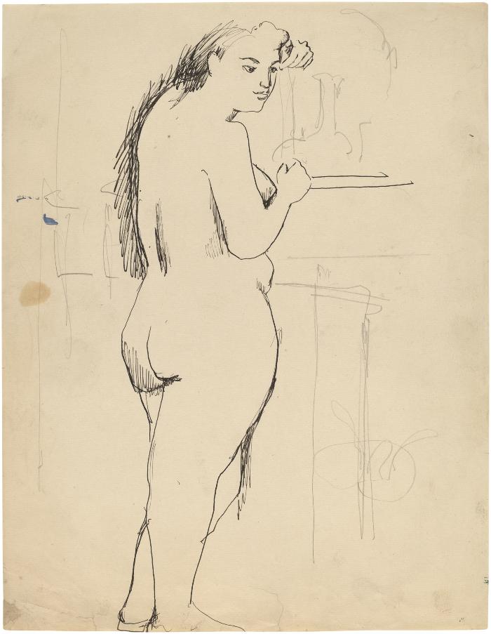 [Standing female nude]