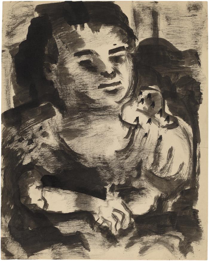 [Seated young woman]