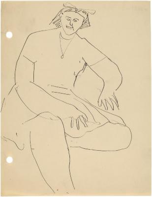 [Seated woman]