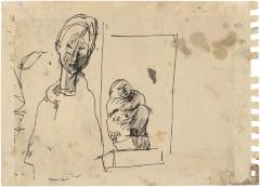 [Still life with two statues]