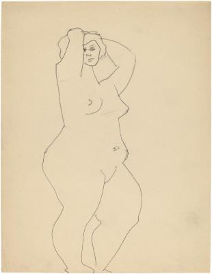 [Standing female nude]