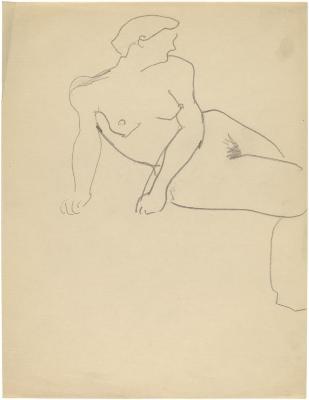[Seated female nude]