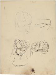 [Head of a woman, three studies]
