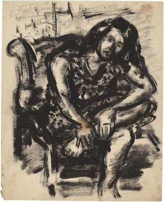 [Woman in armchair]