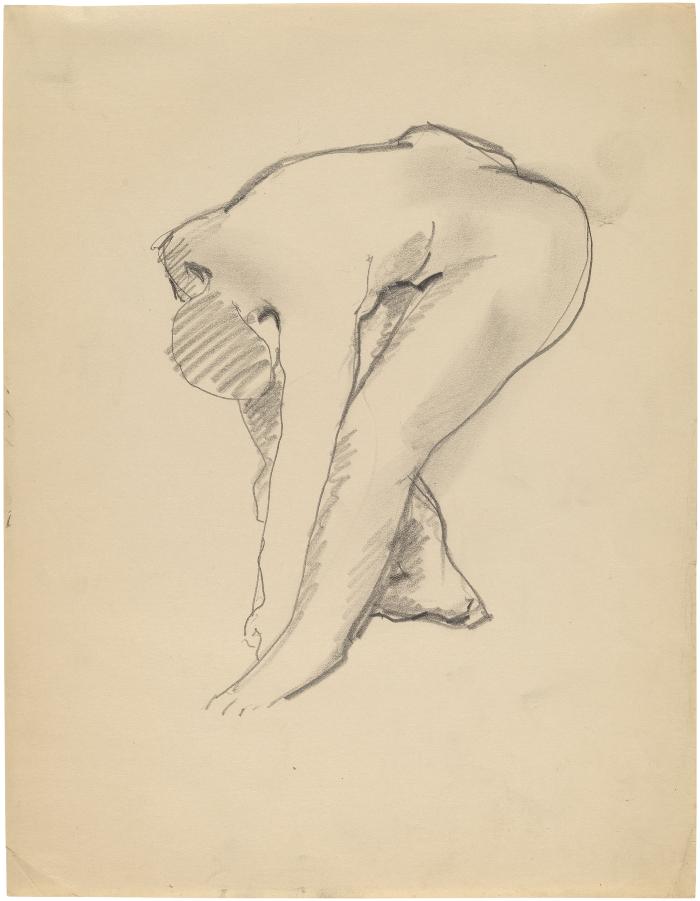 [Bending female nude ]