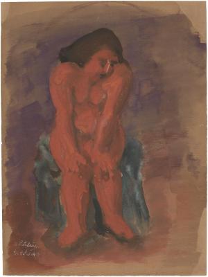 [Seated female nude]