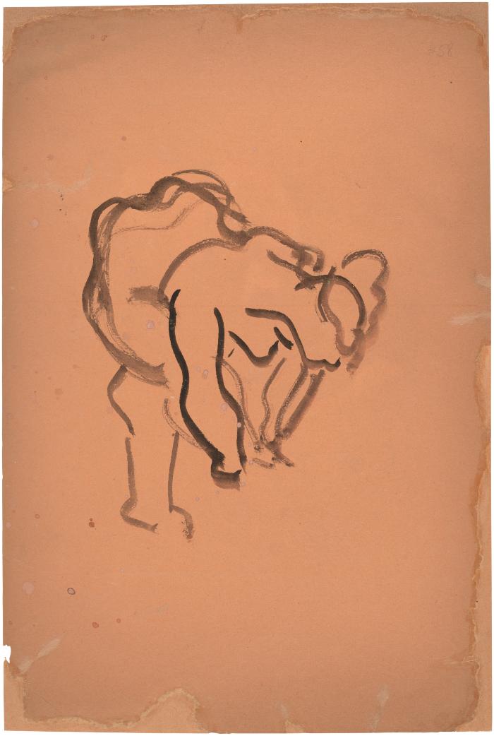 [Bending female nude]