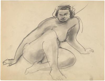 [Seated female nude]