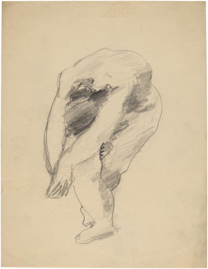 [Bending female nude]