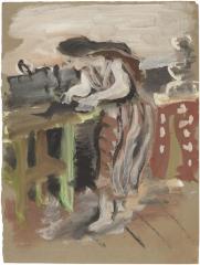 [Woman standing at worktable]