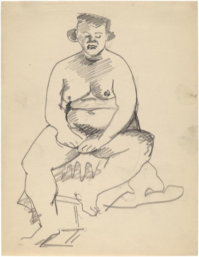 [Seated female nude]