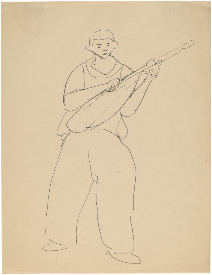 [Standing boy with mandolin]