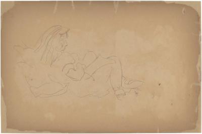 [Reclining woman reading]