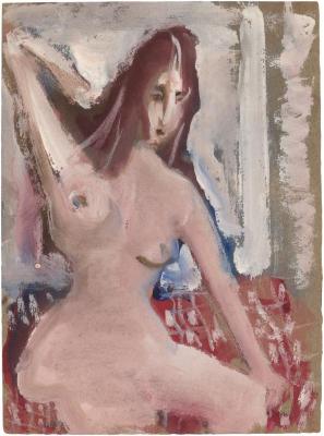 [Seated female nude]