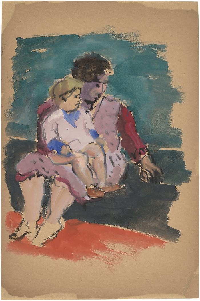 [Seated woman and child]