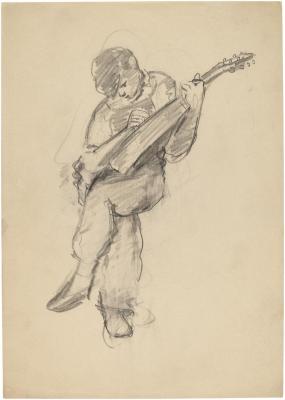 [Seated boy with mandolin]