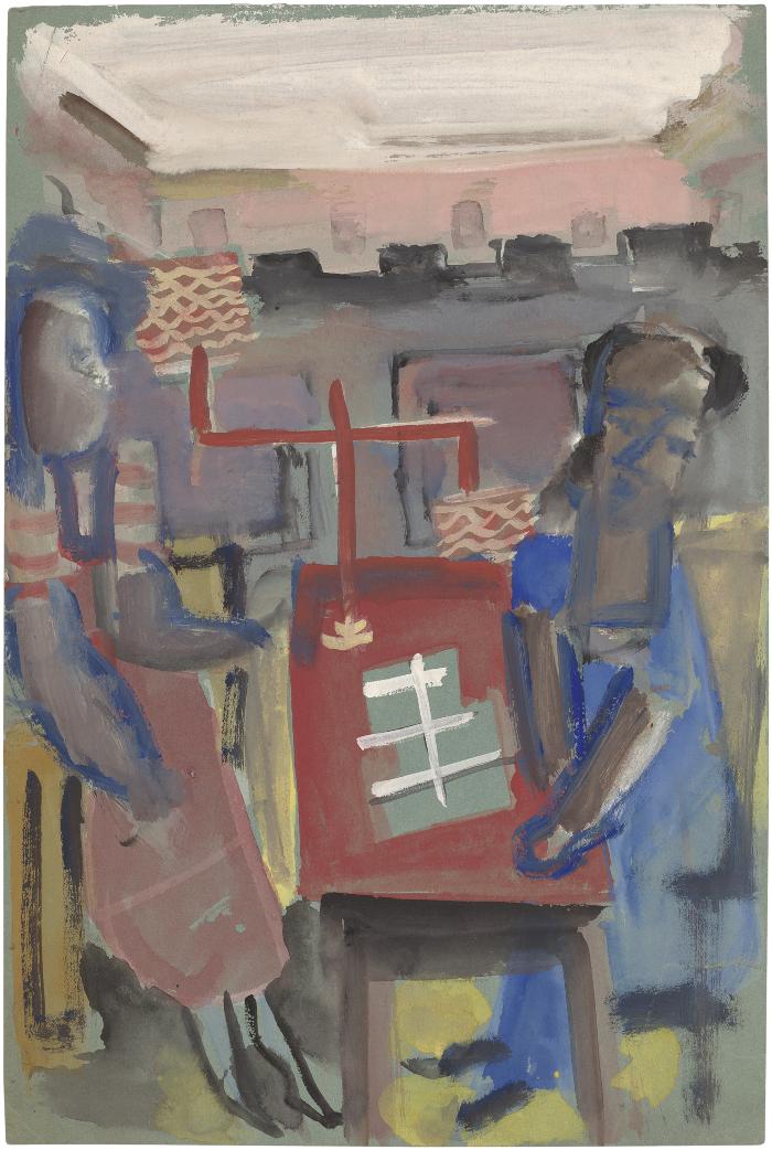 [Interior with figures]