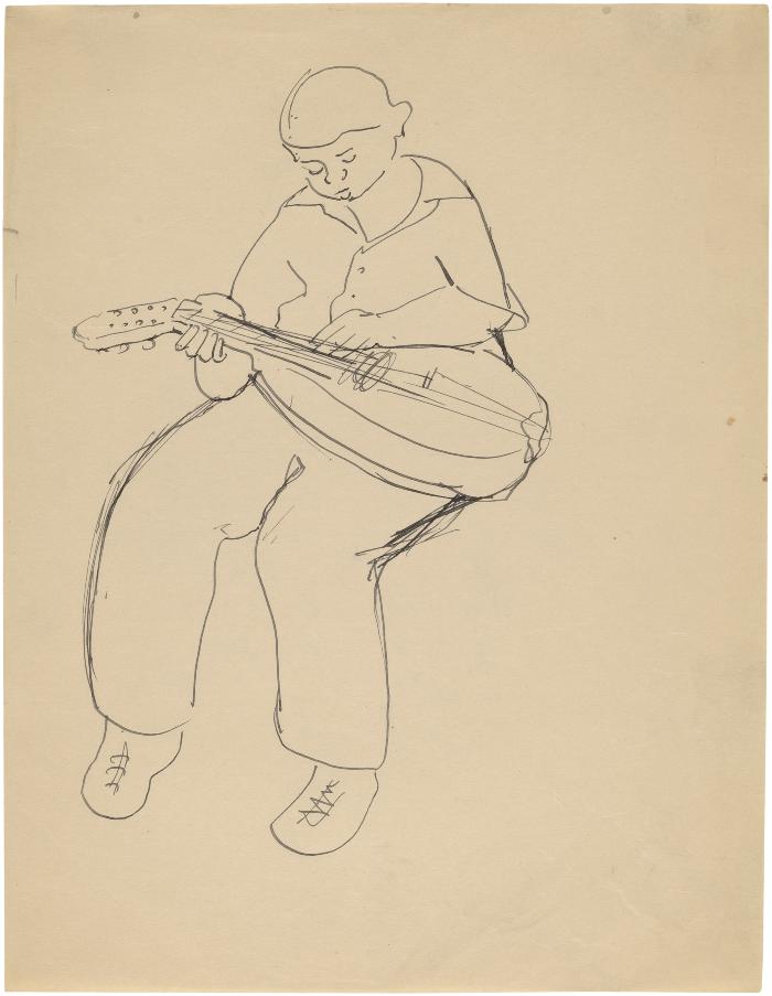 [Seated boy with mandolin]