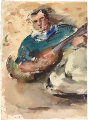 [Reclining man with mandolin]