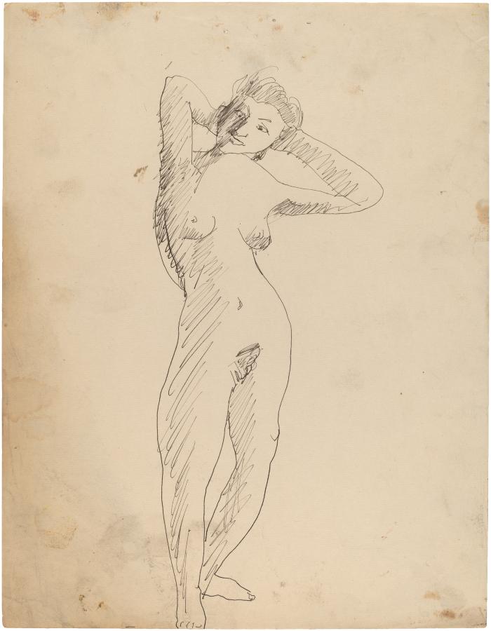 [Standing female nude]