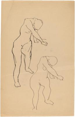 [Standing female nude, two studies]