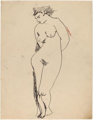 [Standing female nude]