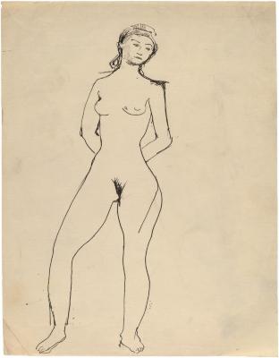 [Standing female nude]
