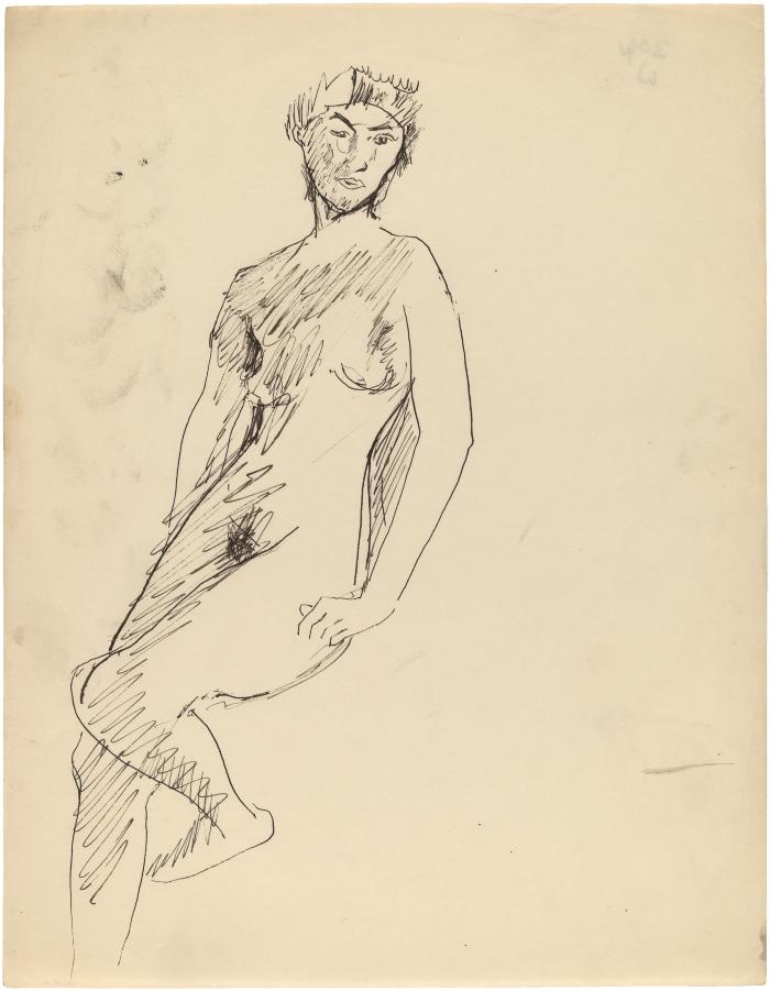 [Seated female nude]