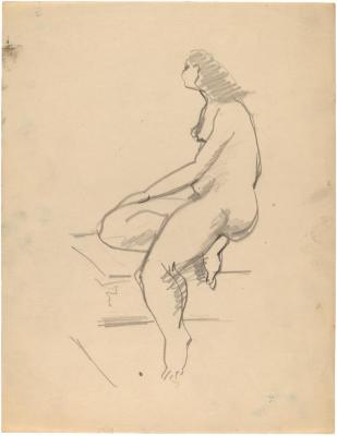 [Seated female nude]