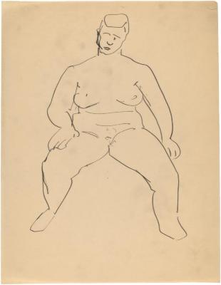 [Seated female nude]
