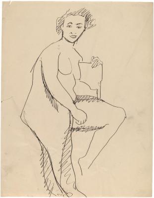 [Seated female nude]