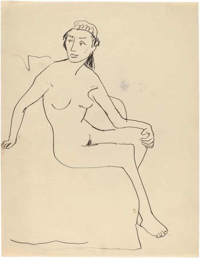 [Seated female nude]