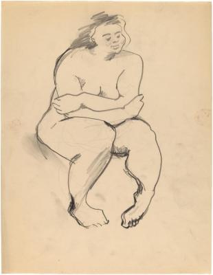 [Seated female nude]